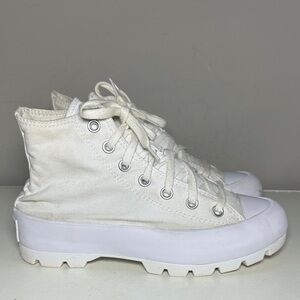 Converse Women's cream grunge platform High-Top Sneakers